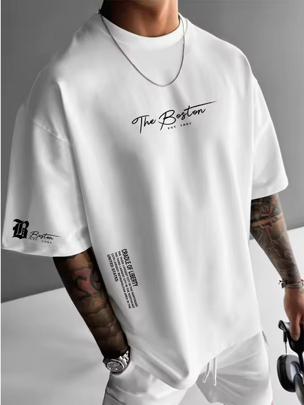T-shirt Homme Été – Boston City – 100 % Coton