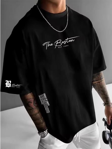T-shirt Homme Été – Boston City – 100 % Coton
